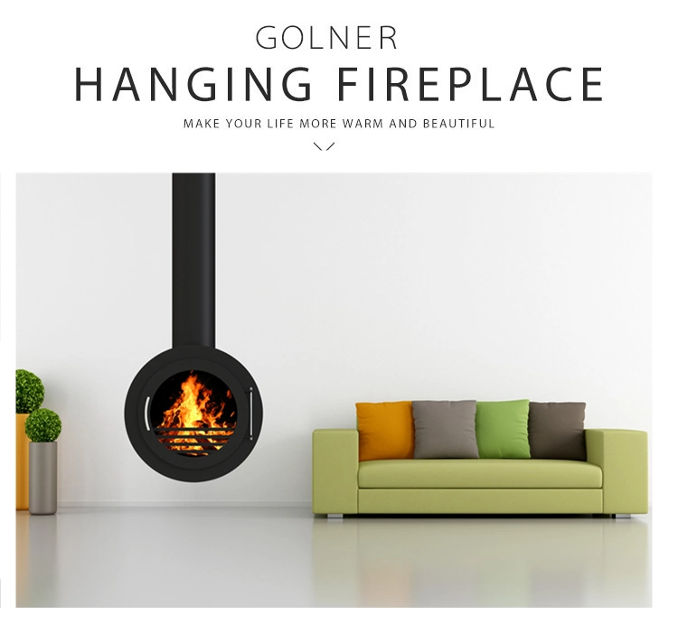 Hanging and Rotating Indoor Hotel Steel Fireplace