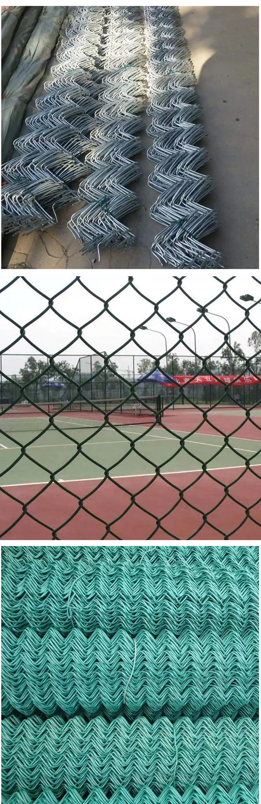 Chain Link Fence Diamond Mesh Wire Screen Mesh Galvanized PVC Coated Panels for Long Lifeand Regular Use