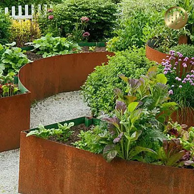 Bordura da giardino in acciaio corten su misura, realizzata in metallo di alta qualità spesso 2 mm