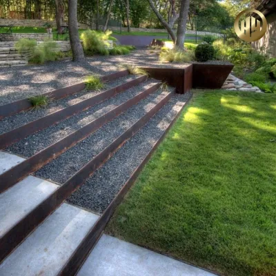 Acciaio corten, decorazione da giardino in metallo tagliato al laser, bordatura per prato