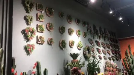Decorazione Decorazioni per la casa Pianta di cactus artificiale da siepe da 23 pollici con vaso di fiori in plastica grigia
