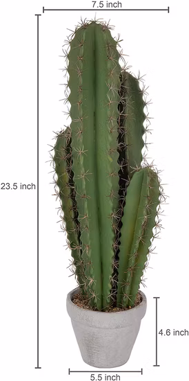 Decorazione Decorazioni per la casa Pianta di cactus artificiale da siepe da 23 pollici con vaso di fiori in plastica grigia